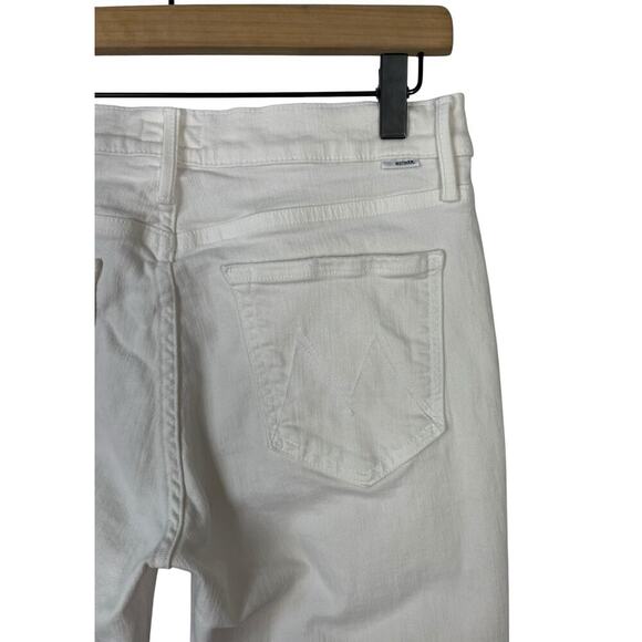 Mother The Rascal Crop Fray Cream Puff White Size 29 Raw Hem Casual Trendy - Picture 11 of 15